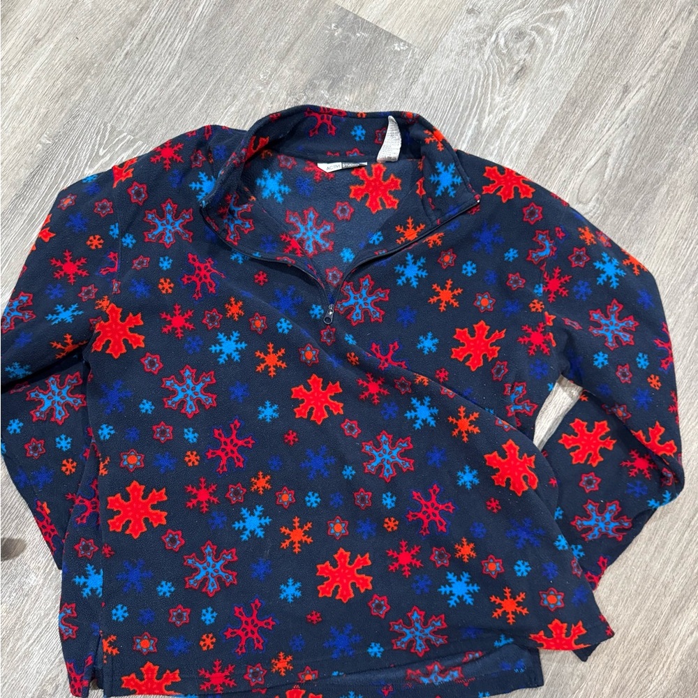 Vintage Christmas Snowflake Patterned Pullover - image 1